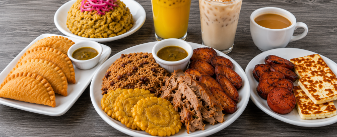 Dominican lunch plates, empanadas, and tropical drinks at The Dominican Spot in Lake Worth Beach